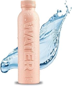 – Reusable BPA Free Water Bottle 500ml — Prefilled With Pure Still Water | Plant-Based Sports Bottle Made From Cane Sugar (Champagne Pink)