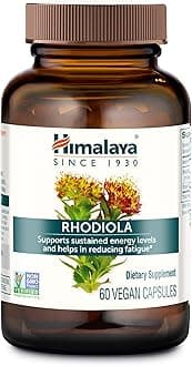 Himalaya Rhodiola Rosea - Herbal Energy Supplements for Supporting Stress Relief, Energy, and Exercise Endurance - Vegan, Gluten Free, 250 mg, 60 Capsules