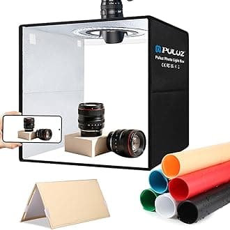 PULUZ Photo Light Box Portable Photo Studio Light Box Foldable Photo Box with Soft Light Cloth and 12 Color Backgrounds, (‎12"x12")