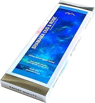 Shamama, Oud (Agarwood) & Rose Blend - Artisan Luxury Masala Incense Sticks - Divine Scent for Home, Meditation and Yoga - Handrolled 30 Sticks