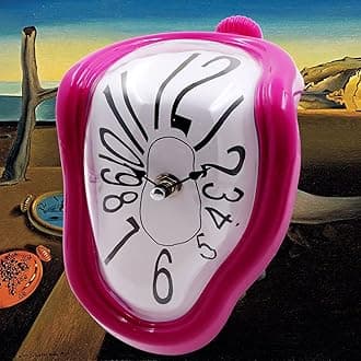 Melting Clock, Salvador Dali Watch Melted Clock for Decorative Home Office Shelf Desk Table Funny Creative Gift, Arbic Purple