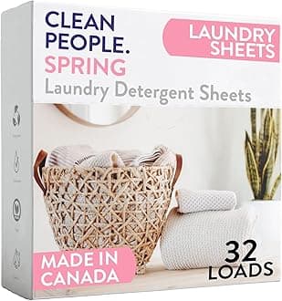 Laundry Detergent Sheets - Laundry Soap - Ultra Concentrated, Recyclable Packaging, Stain Fighting - Spring, 32 Pack