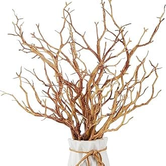 Chuangdi 8 Pieces Dried Tree Branches Artificial Antler Branch Manzanita Branches Plastic Tree Branches for Decoration for Christmas Party Various Festivals Home Hotel Decoration (Coffee)