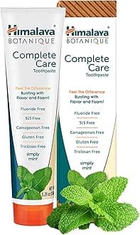 Botanique Complete Care Toothpaste, Herbal, Mint Flavor, Fights Plaque, Freshens Breath, Fluoride Free, No Artificial Flavors, SLS Free, Cruelty Free, Foaming, 5.29 Oz, 1 Pack