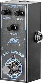 Dyna Compressor Pedal, AKLOT Electric Guitar Effects Pedals Distortion Sounds Mini Single Type DC 9V True Bypass