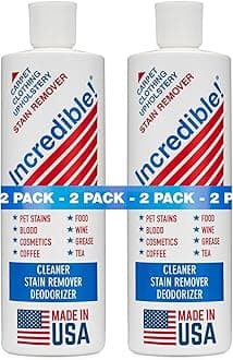 INCREDIBLE! Stain Remover - Instant Spot Remover For New and Old Stains - Blood, Red Wine, Coffee, Urine, Cosmetics, Pet Stains and Odor Eliminator - Carpets, Mattress, Laundry, 16.oz (2 Pack)