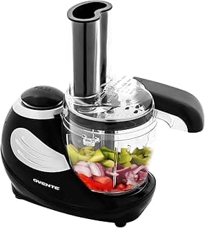 OVENTE - Mini Electric Food Processor and Vegetable Chopper for Chopping, Shredding, Chopping and Puree with 1.5 Cup Capacity, Easy to Clean Clear Bowl, Lid and Accessories, Black