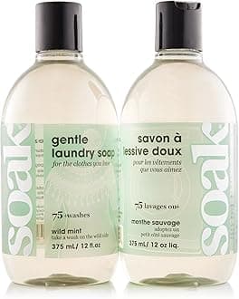 Soak Laundry Soap – 2 Pack Shop & Share | No Rinse, Plant Derived Hand Wash Detergent - 375 ml / 12 fl. oz, 75+ Washes (Wild Mint)