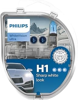 PHILIPSHalogen - WhiteVision H1 Headlight Bulb, Twin Pack - Car - White