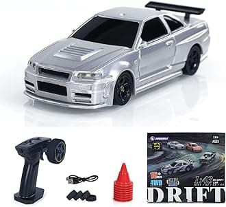 TOUCAN RC HOBBY 1/43 Ready to Run Race Car Gyro Drift Car 4WD Traffic Cones Mini Toy for Men