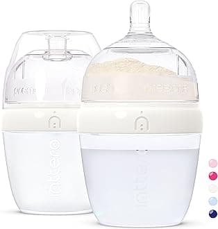 Inttero 6oz White Formula Dispenser Anti-Colic Baby Bottles - 2 Pack/Slow Flo...