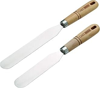 Cake Boss Wooden Tools and Gadgets 2-Piece Stainless Steel Icing Spatula Set