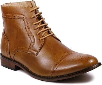 MetrocharmMC123 Men's Cap Toe Lace up Dress Casual Ankle Boot