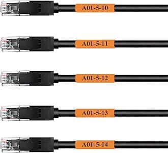 Mr-Label Self-Laminating Wrap Around Cable Labels – Letter Sheet Laser Printer Only – for Wire Marking Identification (25 Sheets (800 Labels), Orange)