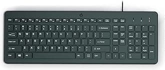 HP 150 Wired Keyboard - Full-Sized, Keyboard with Numeric Keypad - Silent-Touch Chiclet Keyboard - Ergonomic, Comfortable Design - USB Plug-and-Play Connectivity, LED Indicators (664R5AA, Black)