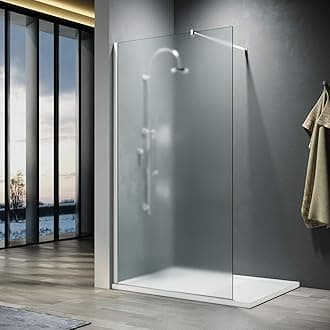 Walk in Shower Enclosure 8mm Full Frosted Easy Clean Safety Glass Shower Cubicles Wet Room Shower Screen Bath Screen 800mm
