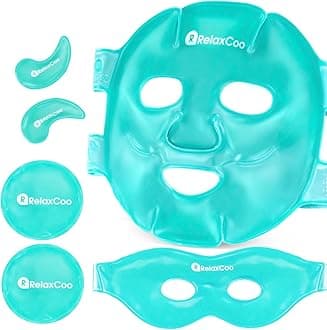 Ice Face Eye Mask for Dark Circles and Puffiness Cold Warm Compress, Gel Cold Cooling Face Mask Package for Women and Men, Migraines, Headache, Stress and Relaxation