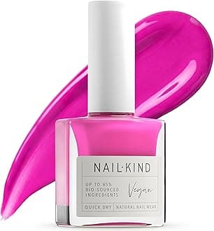 NAILKIND Hot Pink Nail Polish - Smokin' Hot - High-Gloss Neon Pink Nail Varnish - Vegan Nail Lacquer + Peta Certified + Cruelty Free - Quick Drying Long Lasting - Chip Resistant Manicure - 8ml