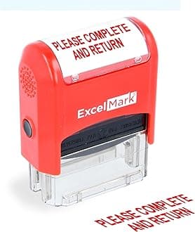 ExcelMark Self-Inking Rubber Teacher Grading Stamp - Please Complete and Return