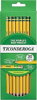 PENCILS, Wood-Cased #2 HB Soft, Pre-Sharpened with Eraser, Yellow, Six 30ct Packs/180 Count Total (X13830)
