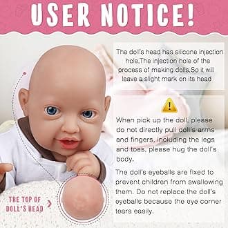 Vollence 23 inch Full Body Silicone Baby Dolls That Look Real,Real Platinum Doll Bald,Soft Lifelike Newborn - Girl