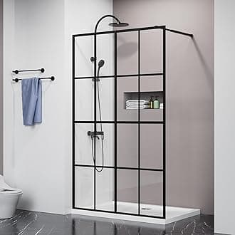 46" X 72" Shower Door Clear Tempered Glass Framed Shower Screen Walk-in Black Finish