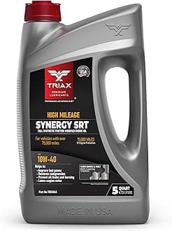 TRIAX Synergy SRT 10W-40 - Full Synthetic, Friction Modified Engine Oil - 20K Miles, API SP Licensed, 3x Wear Protection - Nano Boron and Moly Friction Modified (5 Quart)