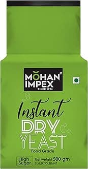 - Mohan Impex 500g Instant Dry Yeast | Fast-Acting Yeast for Bread, Pizza Dough & Baking | Quick Rise, Gluten-Free, Easy-to-Use Powder for Perfect Results