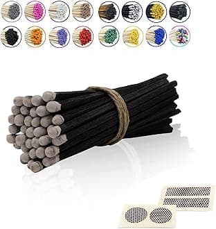 4" Inch Long Wooden Refill Matchsticks with Strike Stickers - Safety Matches Wholesale Bulk Loose by Chandler Studio (Black Stem White Head, 100 Pieces)