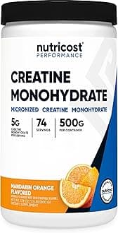 Nutricost Creatine Monohydrate Powder (Mandarin Orange, 500 Gram) - Micronized Creatine Supplement - Vegan, Non-GMO, Gluten Free