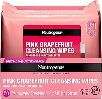 Neutrogena Twin Pack Oil Free Cleansing Wipes, Pink Grapefruit