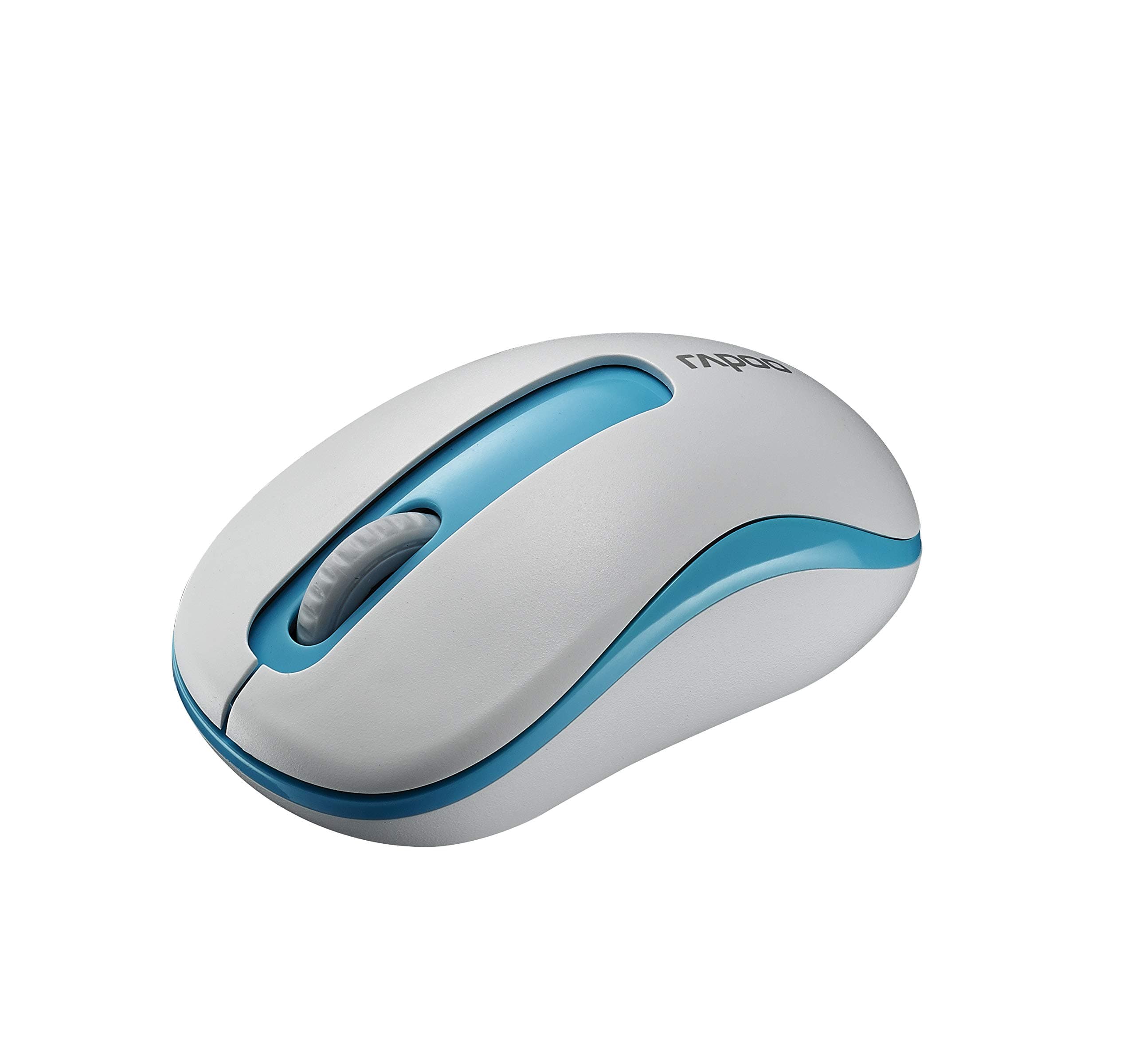 Rapoo 3 Button Wireless Mouse M10 Plus Optical Mice Portable USB Ergonomic Computer-mice for Office/Home/School/Libray, Compatible with Windows 7/8/10/XP Vista Linux Mac, Blue
