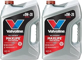 Valvoline™ Full Synthetic High Mileage with MaxLife™ Technology SAE 0W-20 Motor Oil, (Model: 852399), 5 QT (Pack of 2)