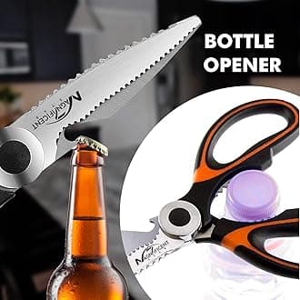Magnificent Kitchen Scissors, Heavy Duty Kitchen Scissors with Safety Cover and Extra Gift, Soft Grip and Multifunctional Scissors, Meat and Poultry Cutting, Herb Cutting