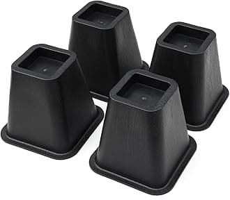 Bed Risers 6 Inch Heavy Duty, Square Furniture Frame Lift for Couch, Chair, Desk, Sofa and Bunk Bedpost, Set of 4