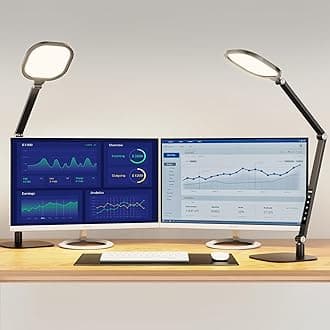 LED Desk Lamp for Home Office, Eye-Caring Modern Desk Light, 3 Color Temperature 10 Brightness Computer Light, Dimmable Desk Light with Memory & Timer Func, Metal Swing Arm Table Lamp