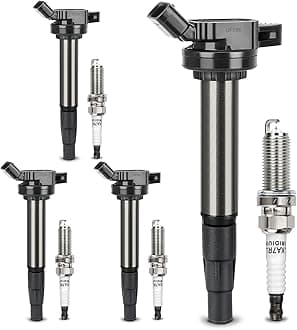 UF596 Ignition Coil & 93501 Double Iridium Spark Plug Compatible with Toyota Corolla Matrix Prius Prius V C-HR/Lexus CT200h /Scion xD iM/Pontiac Vibe 1.8L L4 Replaces #UF619 C1714 GN10341 9091902252