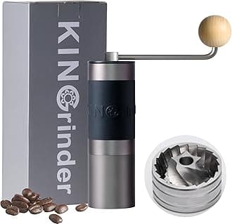【Famous KOL Recommended】KINGrinder K0 Iron Grey Manual Hand Coffee Grinder with Straight handle for French Press, Drip with Assembly Consistency Stainless Steel Conical Burr Mill, 20-25g Capacity