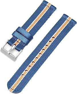 Nylon Watch Strap 20mm 22mm for Quartz Watch Smart Watch Woven Canvas Strap