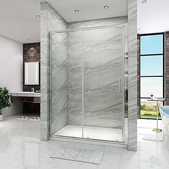 ELEGANT 1400mm Sliding Shower Enclosure for Wetroom Cubicle in 6mm Safety Glass Screen Shower Door