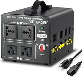 Yinleader Step Down 110V-120V to 100V Japan Voltage Converter or Step Up 100V to 120V 2500W Transformer for Japanese Rice Cooker/Hair Dyer/Blender/Heater/Cleaner/Audio/Grill Equipment, etc.