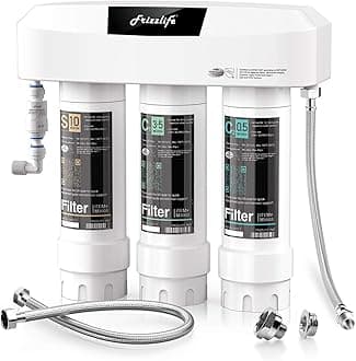 Frizzlife Under Sink Water Filter System SK99-NEW, Direct Connect, NSF/ANSI 53&42 Certified 0.5 Micron Carbon Block, Remove 99.99% Lead, Chlorine, Chloramine, Fluoride, Odor & Bad Taste- Quick Change