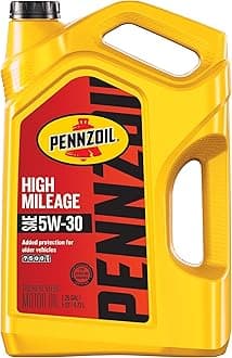 Pennzoil High Mileage 5W-30 Motor Oil, 5 Quart