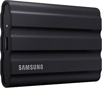 Samsung T7 Shield Portable SSD 2TB, USB 3.2 Gen2 External SSD, Black, Up to 1,050MB/s, Rugged, IP65 Water & Dust Resistant, for Photographers, Content Creators and Gaming, Mac Compatible, MU-PE2T0S