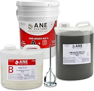 Self Leveling Epoxy Resin Kit – ANE Garage Floor Epoxy Kit Spreads Seamlessly. Durable, Industrial Grade Clear Epoxy Resin for Concrete Floors and Countertops - Black