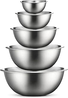 FineDine Stainless Steel Mixing Bowls - Set of 5