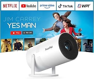 [Officially-Licensed App & Electric Focus] Projector with WiFi and Bluetooth, XuanPad Full HD 1080P Portable Projector, 210° Rotatable Stand, Auto Keystone, Dust Removal and Heat Dissipation Design