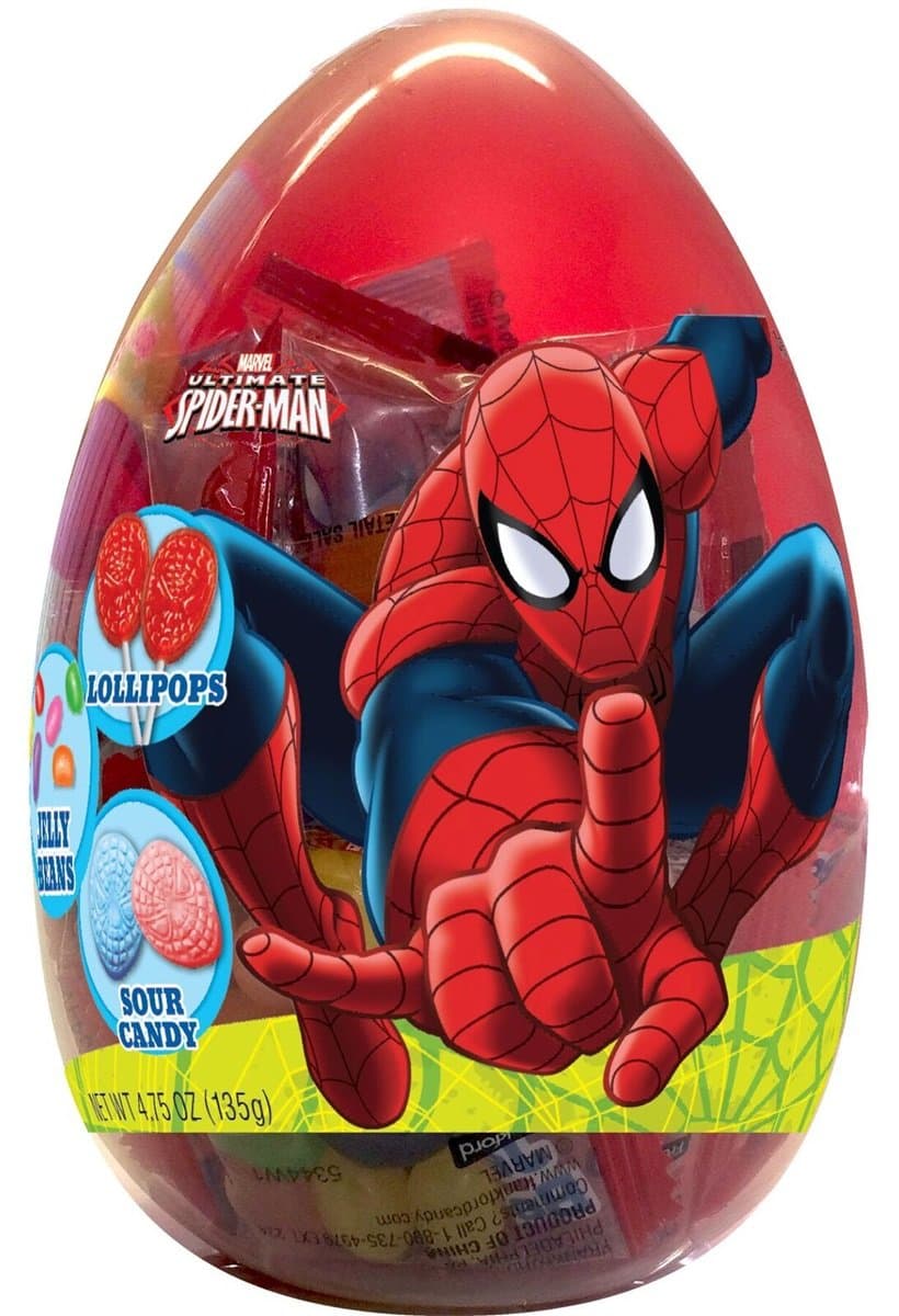 Marvel Spiderman Giant Easter Egg with Candy Mix, 4.75 oz
