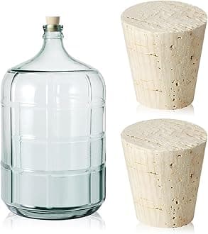 2 Pcs Carboy Cork Stopper Carboy Cap for Most Glass 5 Gallon and a Small Number of 3.5.6 Gallon the Water Jug, Wood Tapered Fermentation Cap Cork Stoppers 1 x 1.5 x 1.6 Inch