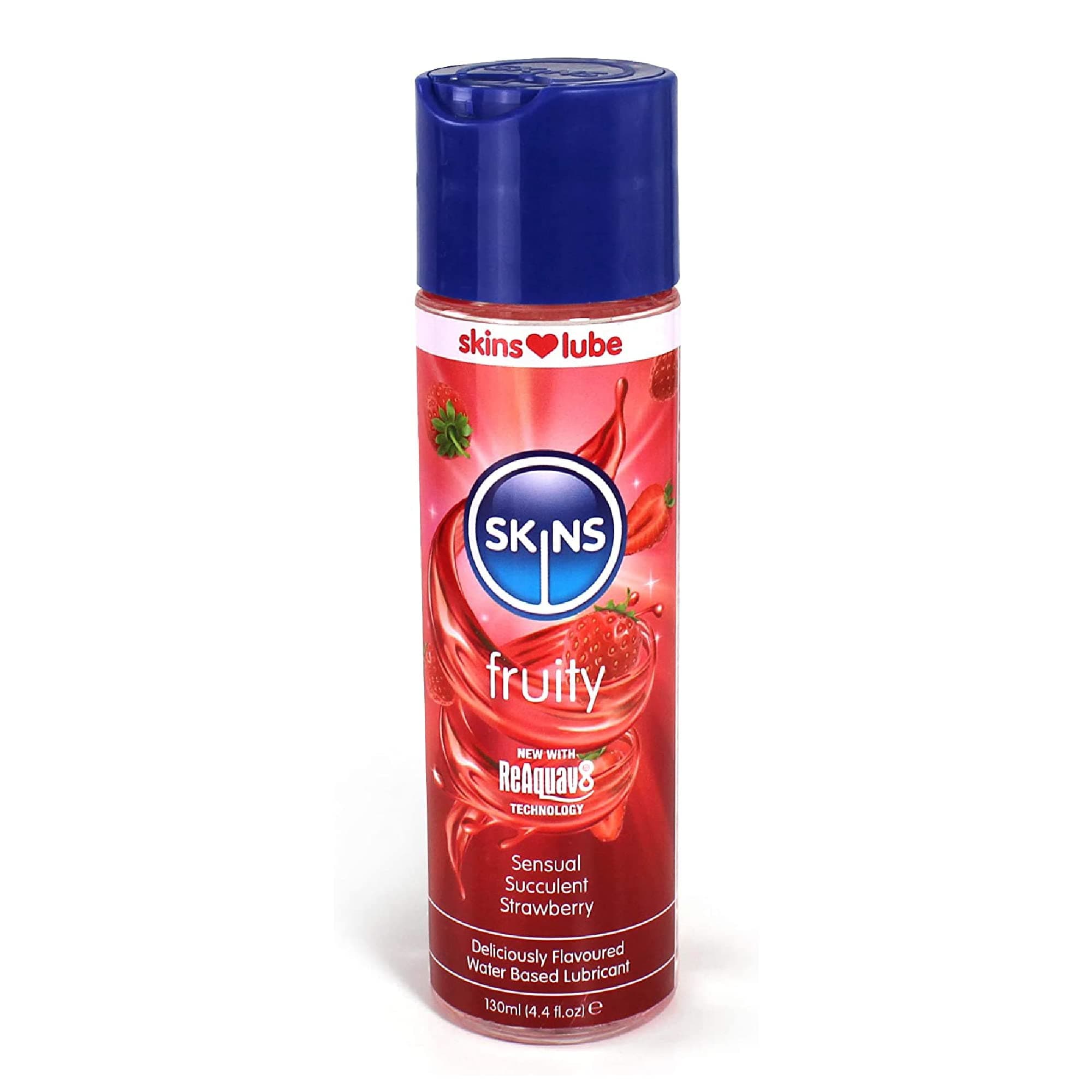 Sexual Health Strawberry Flavoured Water Based Lubricant (Condom Compatible) with ReAquav8 Technology 4.4 fl oz (130ml)